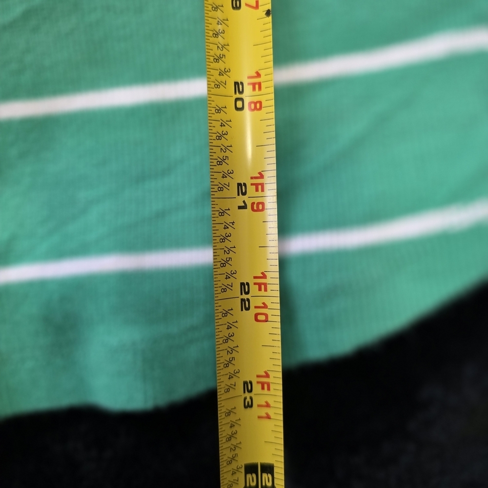 Talbots Green and White Striped Short Sleeve Tee - Picture 6 of 6